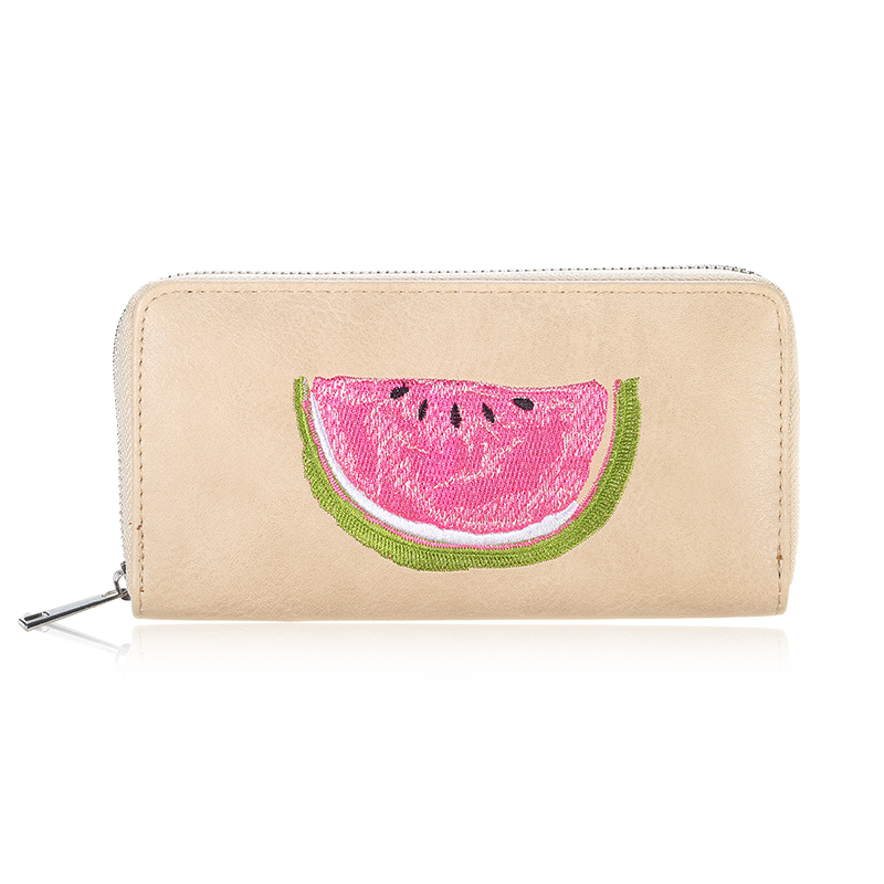 Kunstleder Geldbörse Wassermelone Stickerei Geldbeutel Portemonnaie
