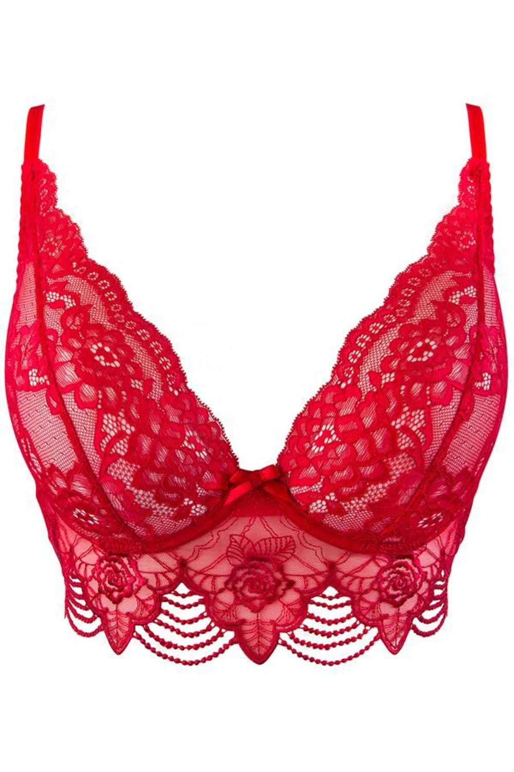 Zartes Semi Corsett Bustier BH mit dekorativer Blumenstickerei