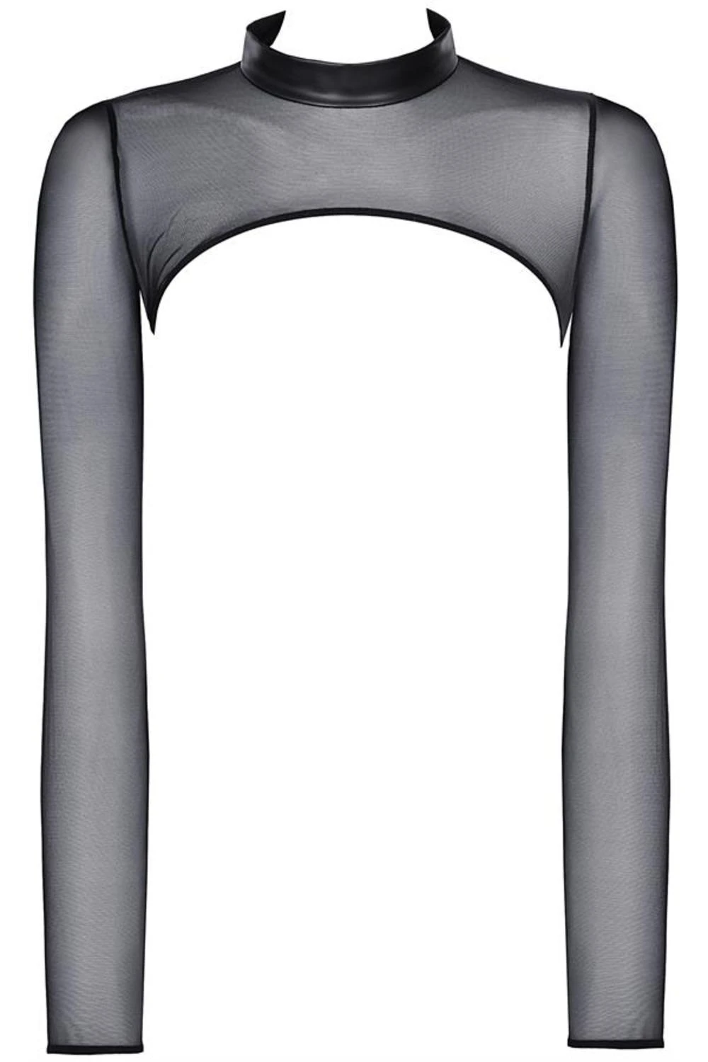 Axami transparentes Wetlook Bolero Top mit Kragen in schwarz Axami transparentes Wetlook Bolero Top mit Kragen in schwarz