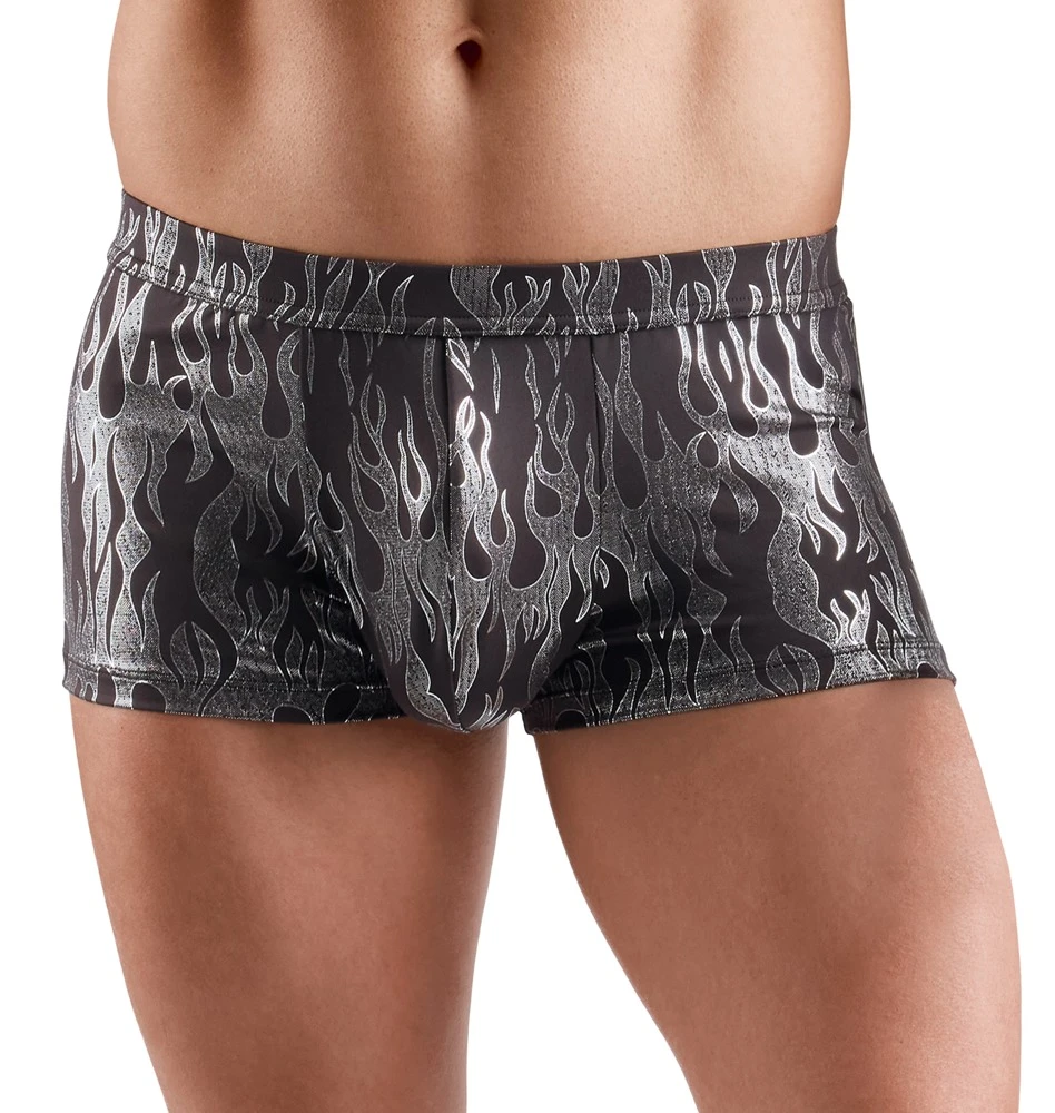 Betonende Pants Schwarz-Silber im Mystic-Metallic-Look von Svenjoyment – sexy glänzend, körpernah geschnitten und elastisch für maskuline Ausstrahlung