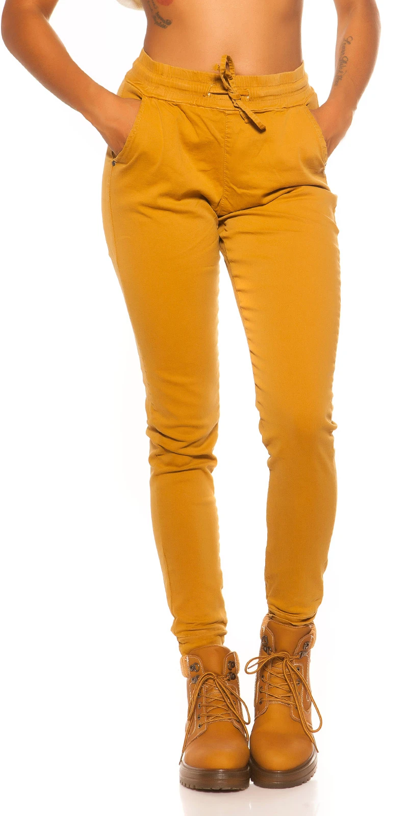 Casual High Waist Hose mit Tunnelzug-Bändel Casual High Waist Hose mit Tunnelzug-Bändel