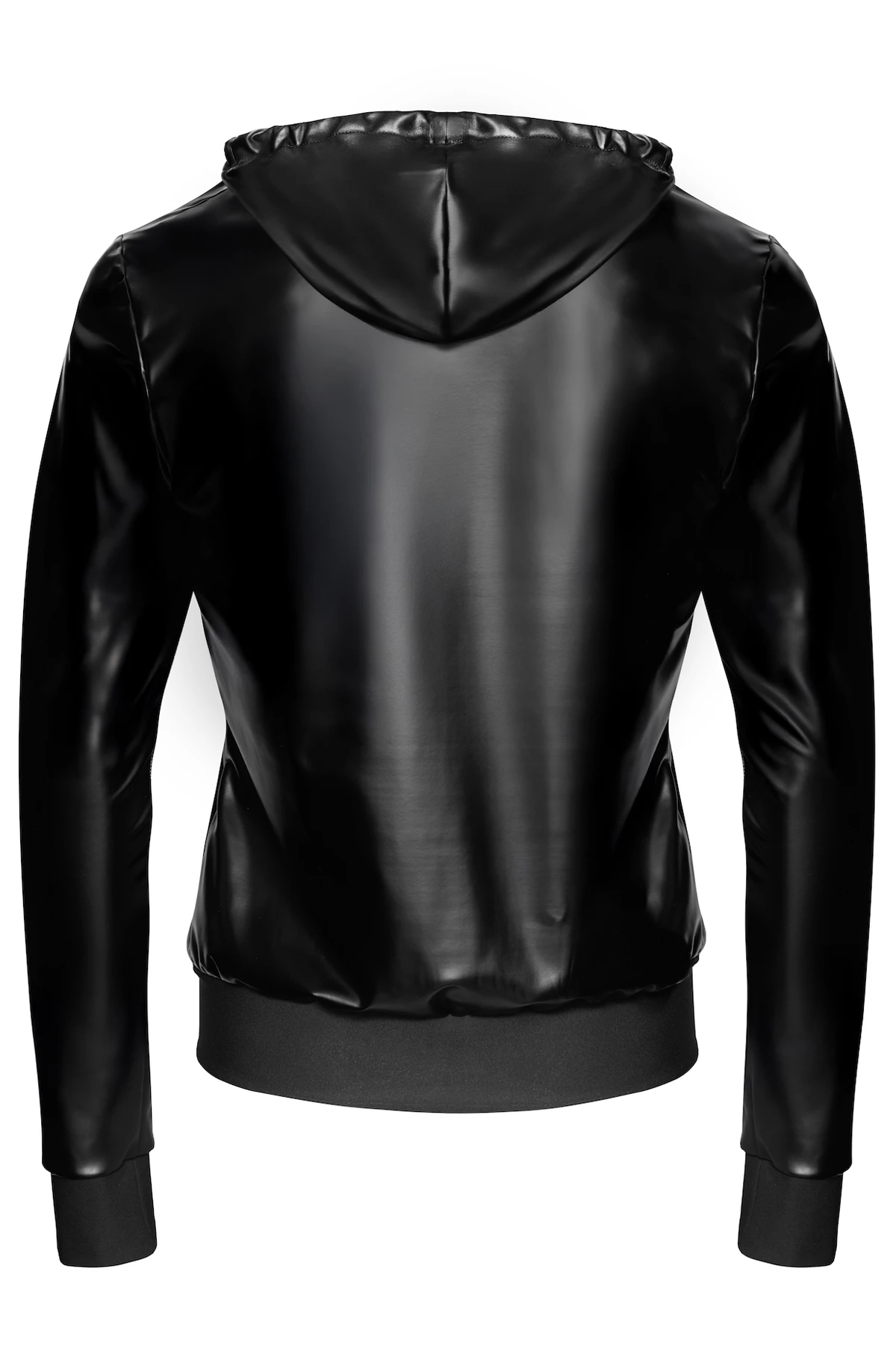 Herren Kapuzen Jacke H086 aus Powerwetlook mit betont maskuliner Silhouette, glatter Oberfläche, Kapuze und Frontzip für einen aufregend modernen Style