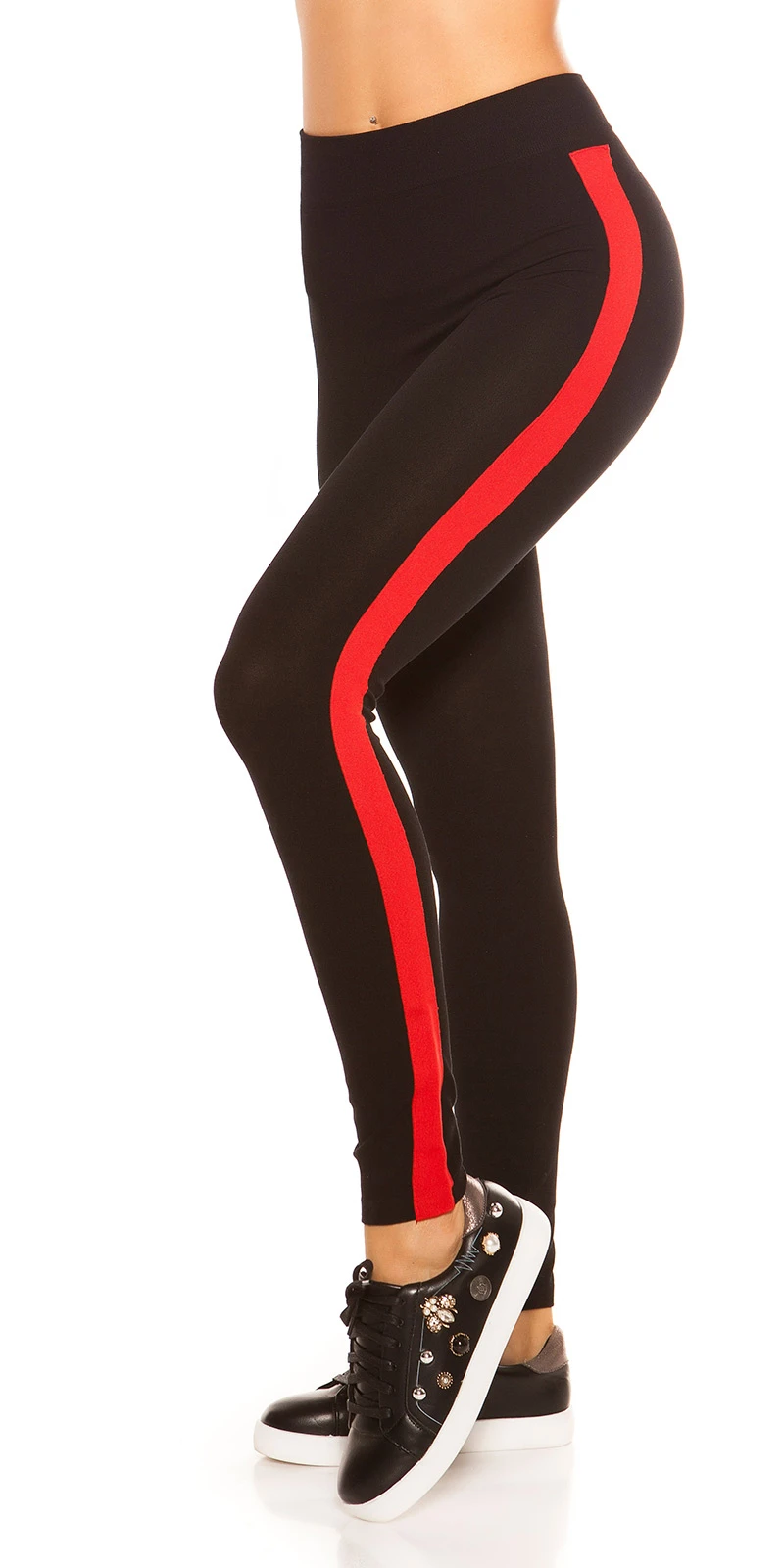 Sporty Leggings Highwaist Kontrast Streifen