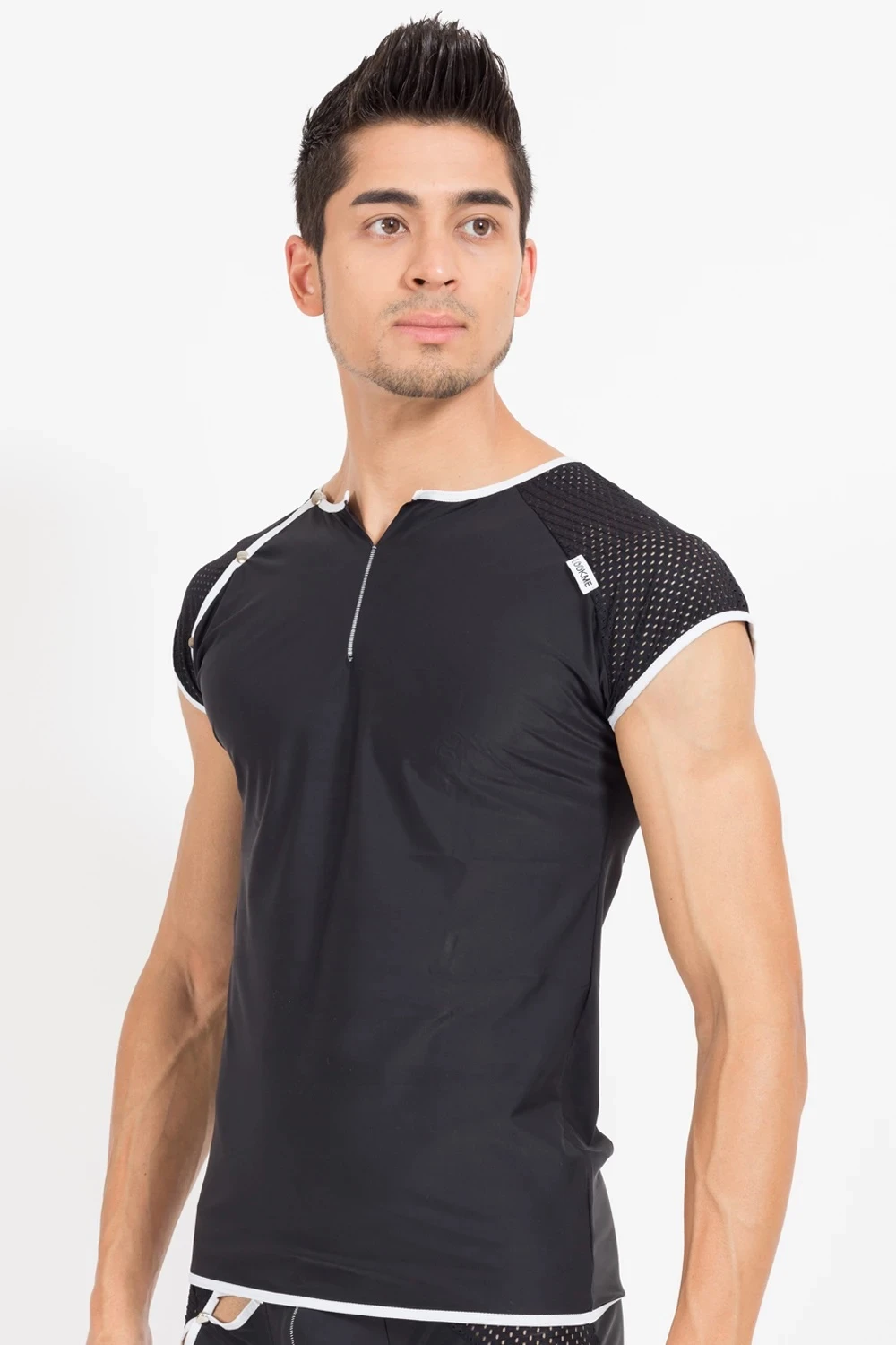 Herren V-Shirt 43-77 dehnbar mit Druckknöpfe von Look Me
