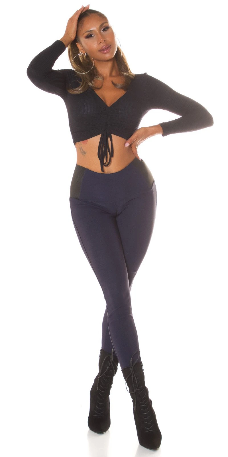 Business High Waist Leggings mit Stretch-Detail Business High Waist Leggings mit Stretch-Detail