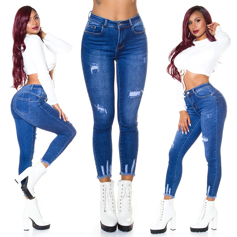 Stylo High Waist Push-up Jeans im Destroyed-Look Stylo High Waist Push-up Jeans im Destroyed-Look