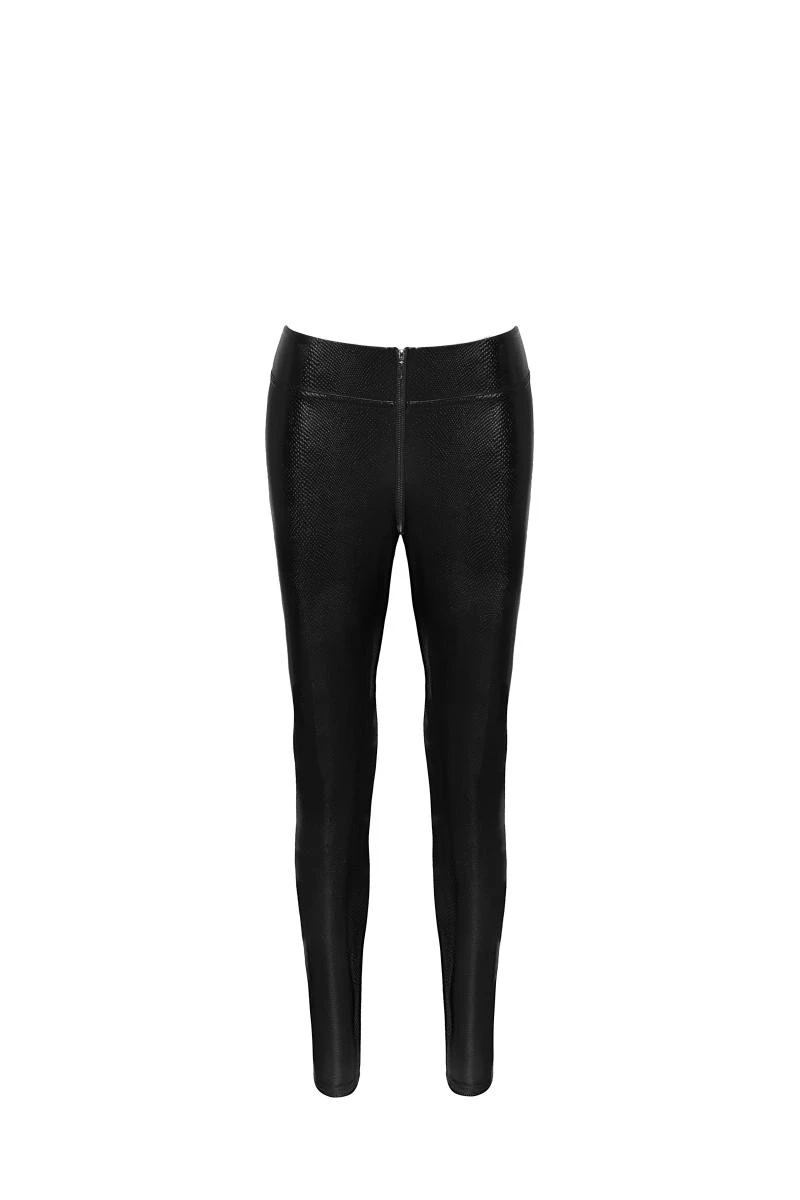 F274 Snake Wetlook Leggings mit Reißverschluss von Noir Handmade F274 Snake Wetlook Leggings mit Reißverschluss von Noir Handmade