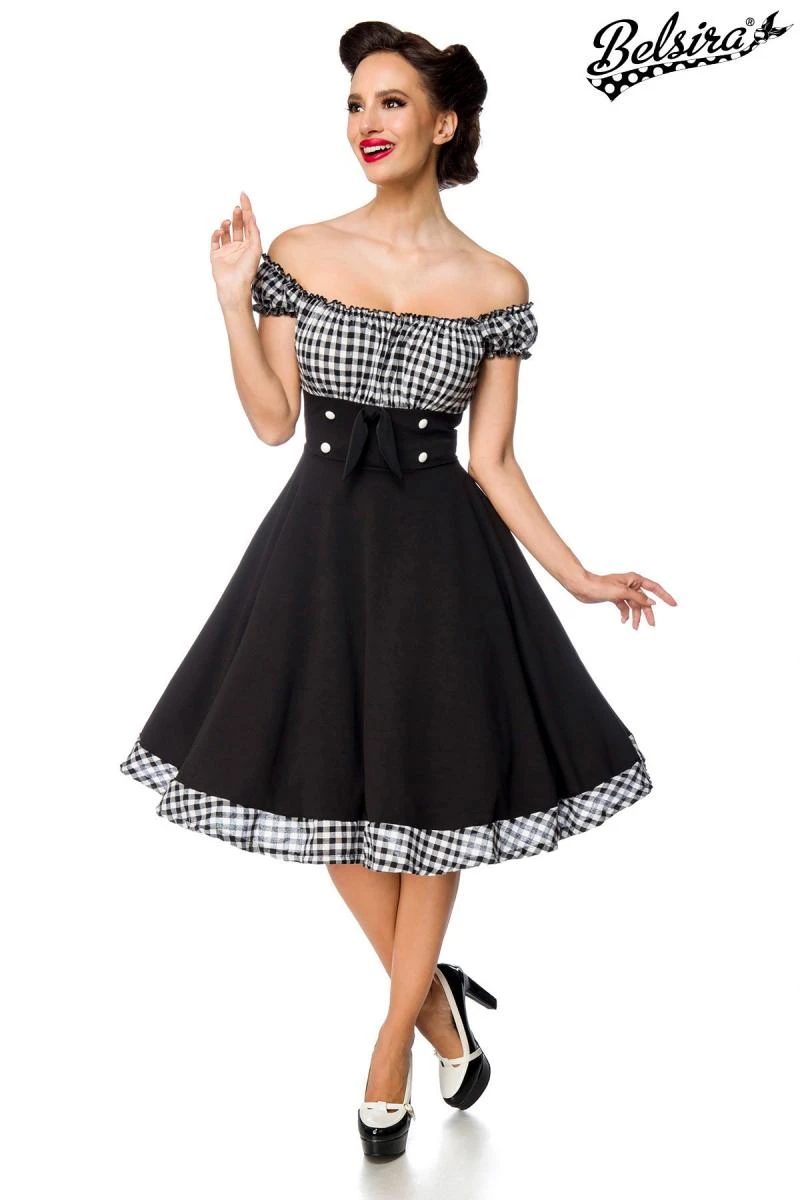 Schulterfreies Swing-Kleid von Belsira Schulterfreies Swing-Kleid von Belsira