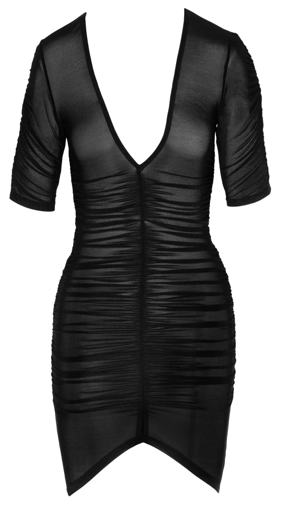 Cottelli PARTY Semi-transparentes Minikleid mit Raffung tiefer V- Ausschnitt