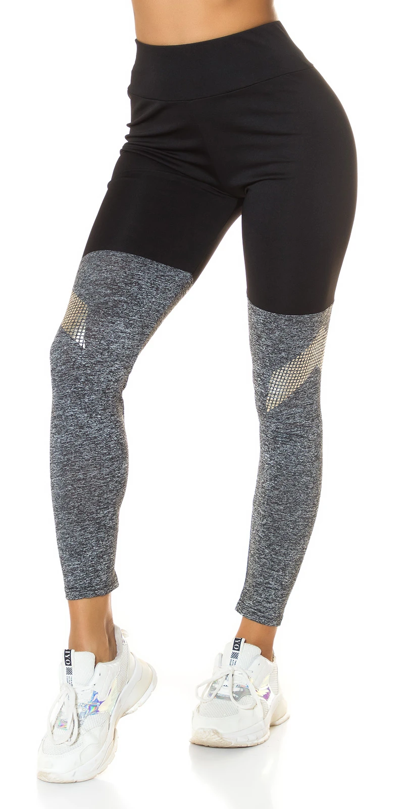 Workout High Waist Sport Leggings mit Overknee-Effekt Workout High Waist Sport Leggings mit Overknee-Effekt
