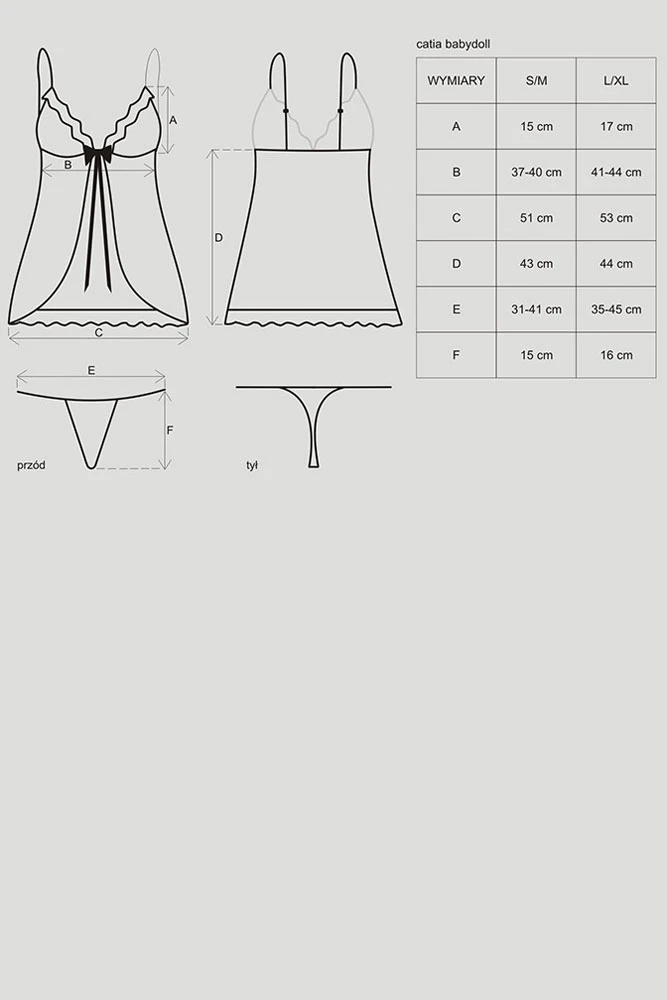 Spitzen-Babydoll mit String