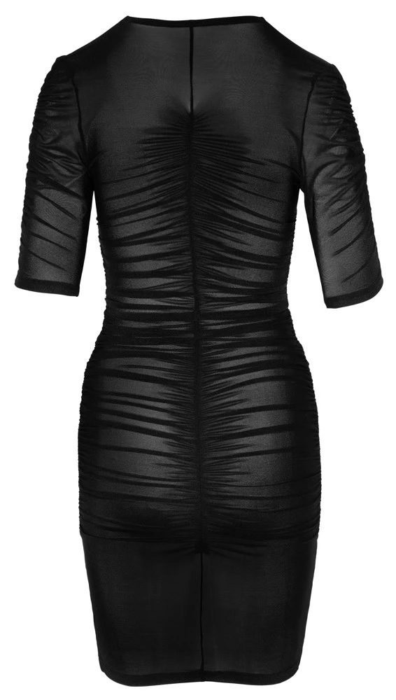 Cottelli PARTY Semi-transparentes Minikleid mit Raffung tiefer V- Ausschnitt