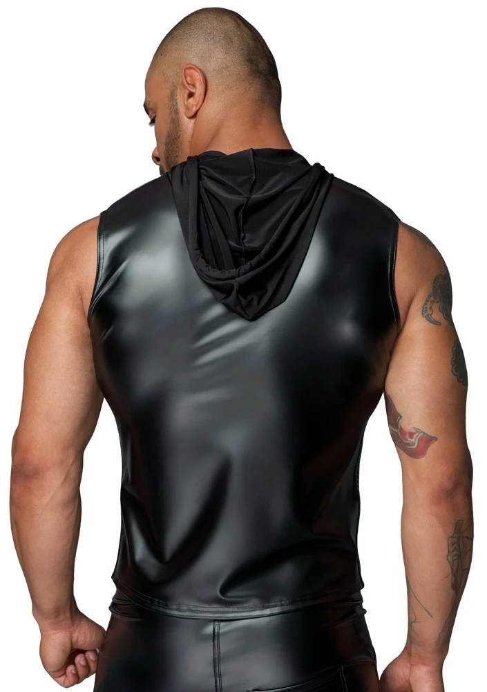 Kurzes ärmelloses Kapuzenshirt Hoodie von Noir Handmade Kurzes ärmelloses Kapuzenshirt Hoodie von Noir Handmade