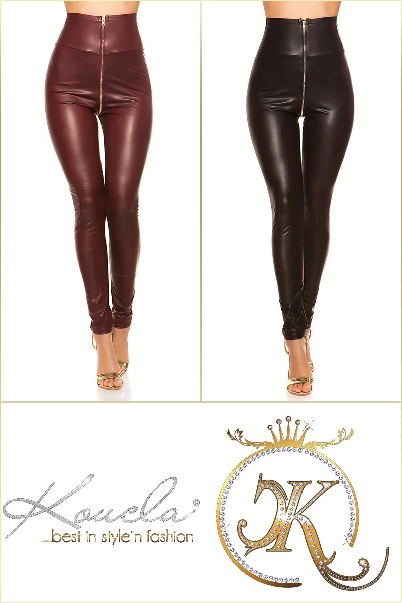 Leggings Wet Look High Waist Hot Zipper Leggings Wet Look High Waist Hot Zipper