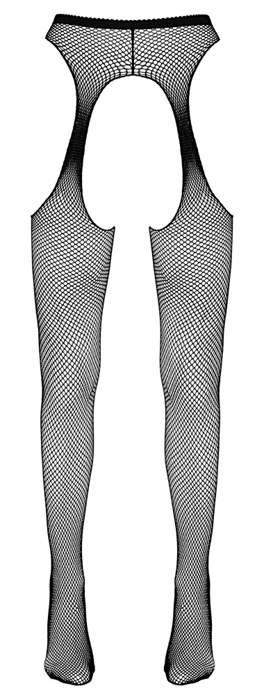 Cottelli Sexy erotisch Reizwäsche Straps-Strumpfhose Netz Ouvert Cut-outs nahtlos elastisch schwarz verführerisch bequem