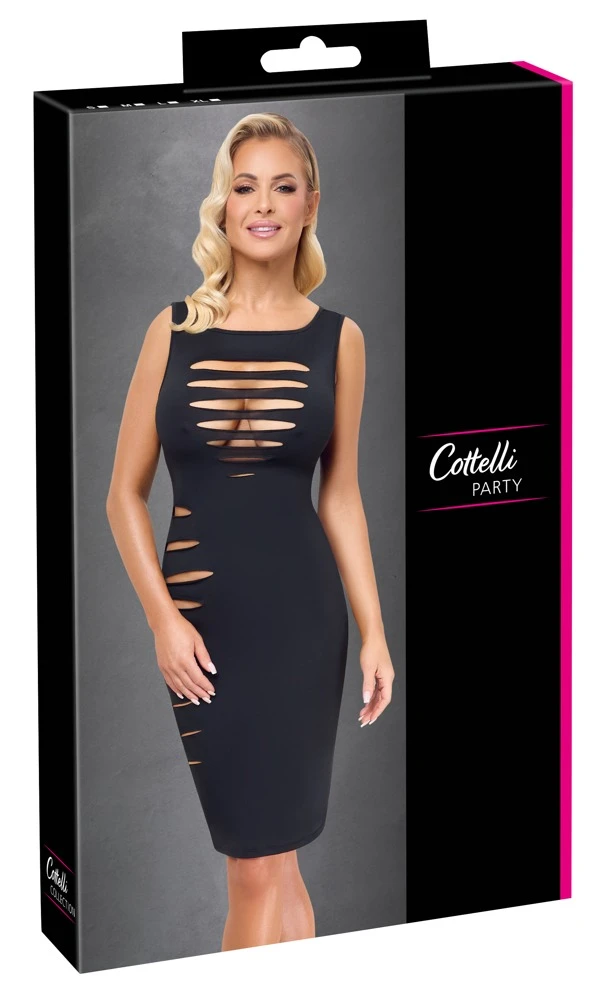 Cottelli PARTY Knielanges eng geschnittenes, ärmelloses Stretch Kleid mit Cutouts