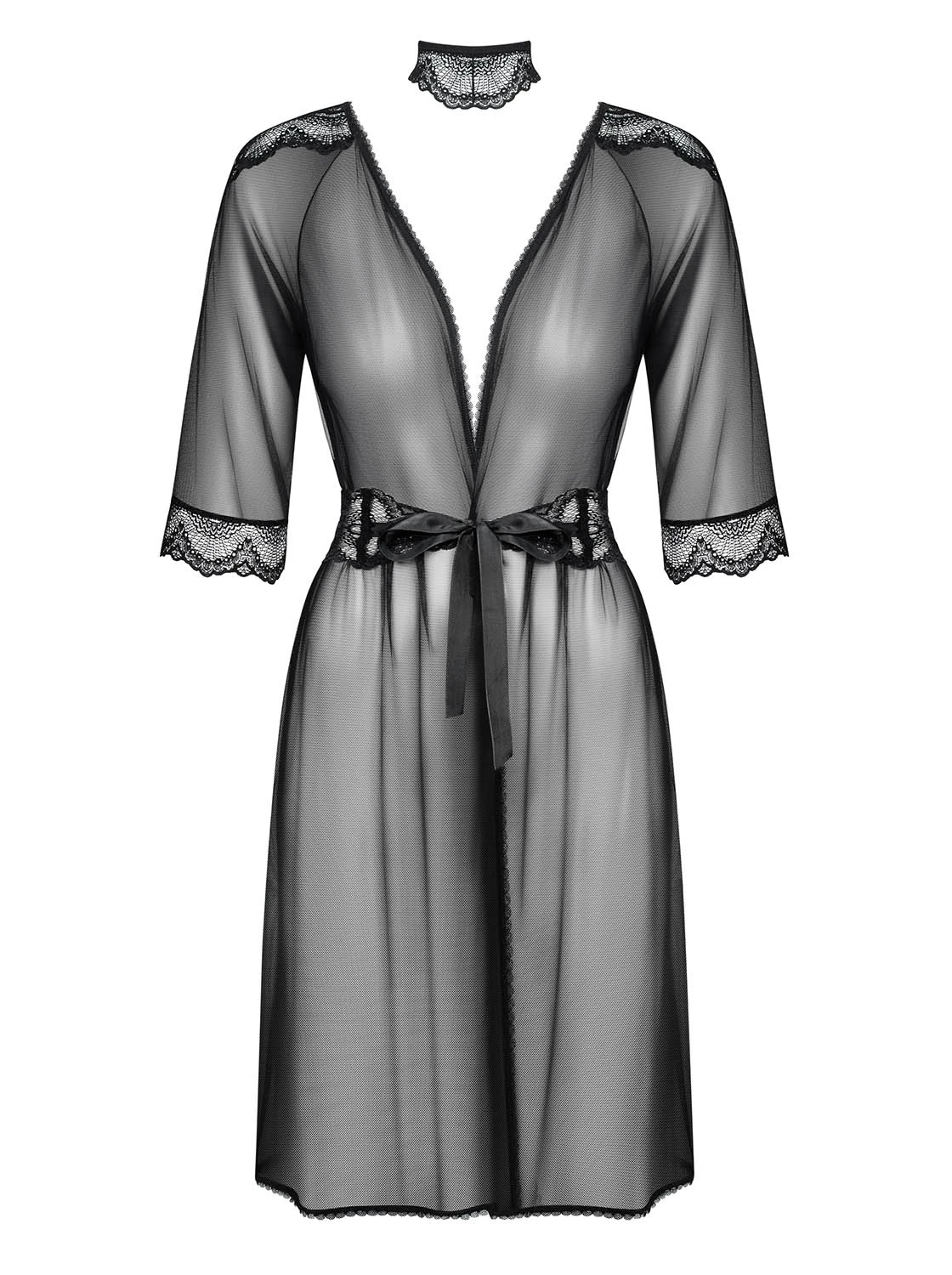 Peignoir mit Spitze verziert Peignoir mit Spitze verziert