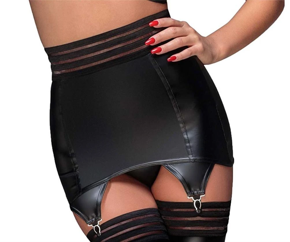 Strapsgürtel mit elastischen Bändern F156 in schwarz Strapsgürtel mit elastischen Bändern F156 in schwarz