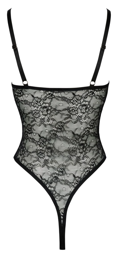 Cottelli LINGERIE Stringbody ouvert aus feiner Blütenspitze, Bondage Style, Offener Schritt Cottelli LINGERIE Stringbody ouvert aus feiner Blütenspitze, Bondage Style, Offener Schritt