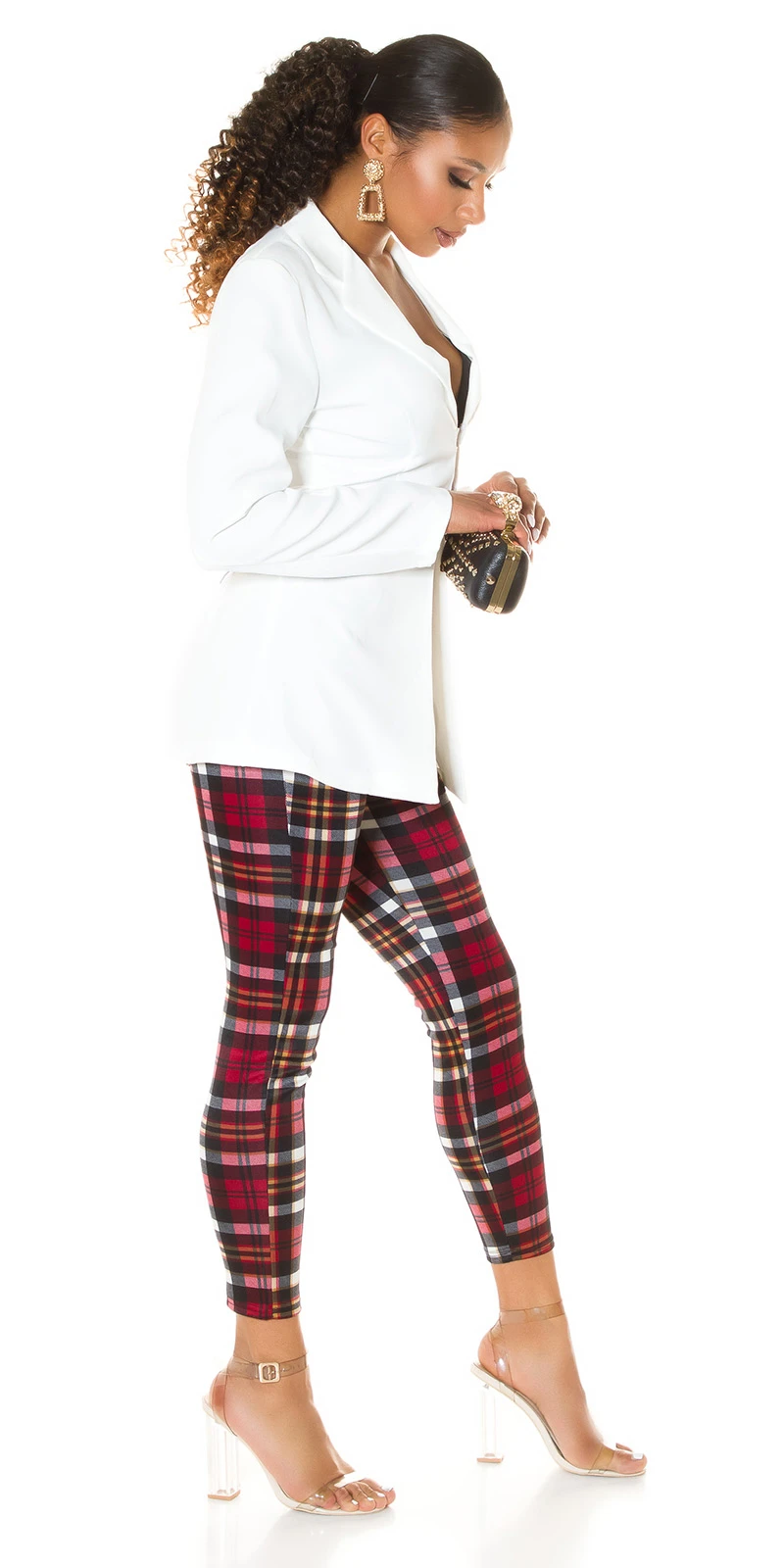 Karo Printed High Waist Business Look Treggings Karo Printed High Waist Business Look Treggings