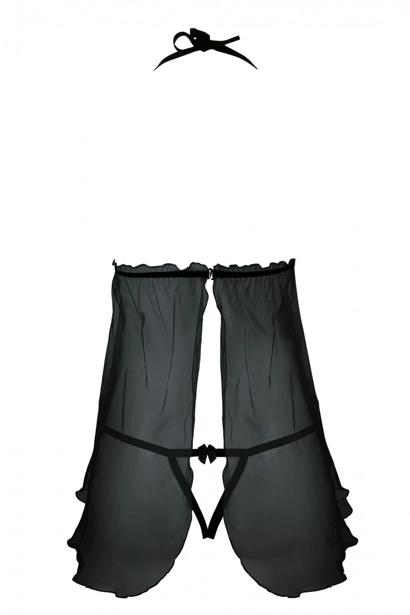 Tüll Chemise mit Metall-Applikationen