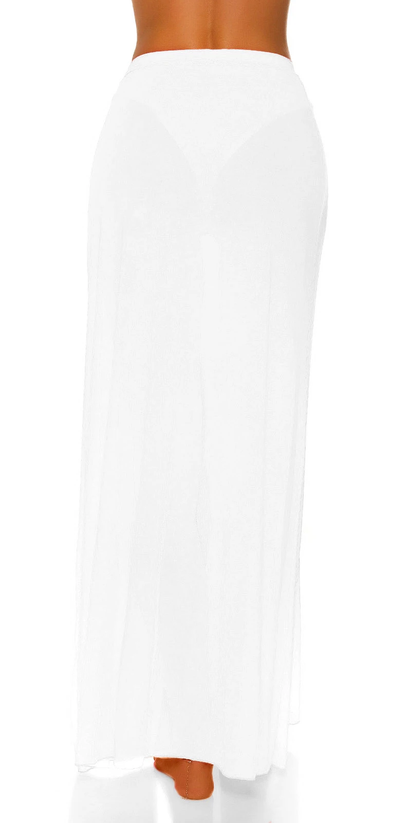Beach Maxi Tüll Rock Offen zum Binden Transparent