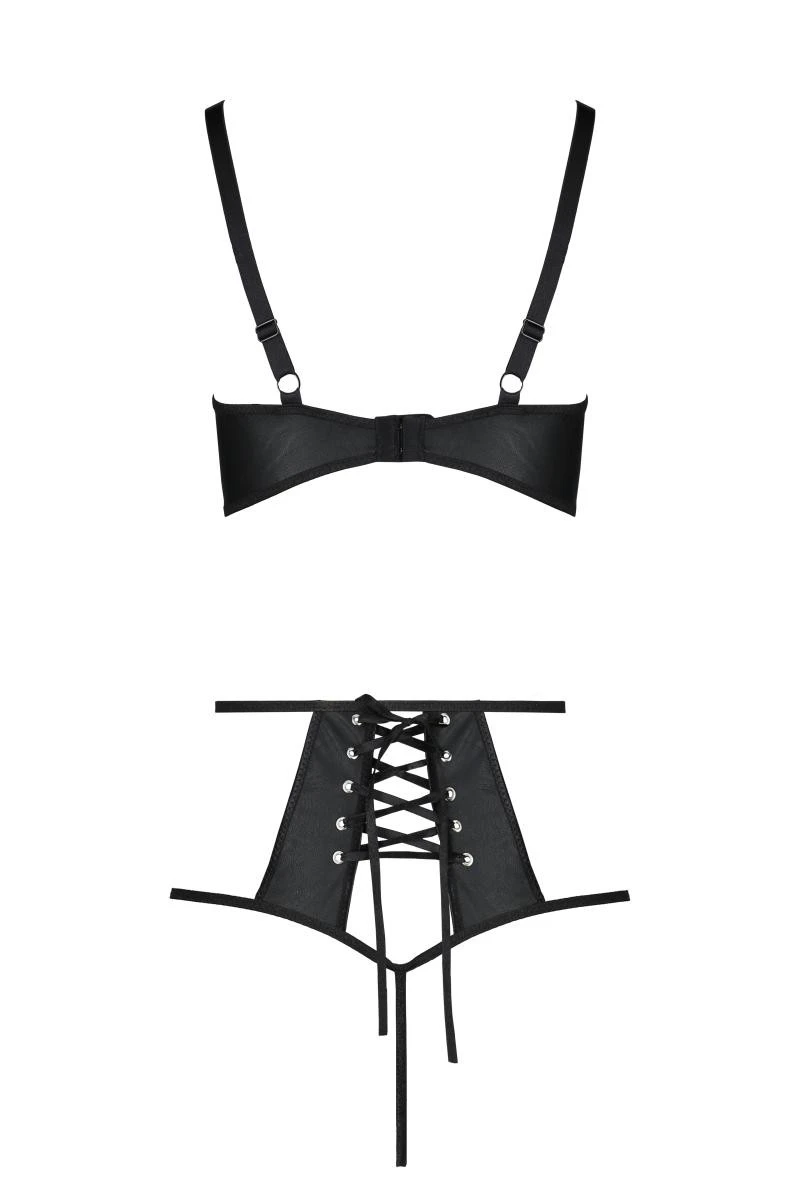 2tlg. Dessous Set aus dehnbarem Kunstleder mit Cutouts 2tlg. Dessous Set aus dehnbarem Kunstleder mit Cutouts