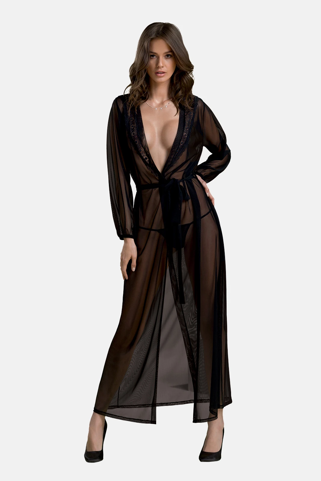 Langer Peignoir PA596660 transparent von Passion