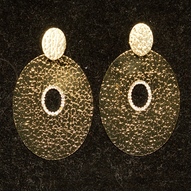 XL Rund Ohrstecker Ohrhänger mit Deko Strass