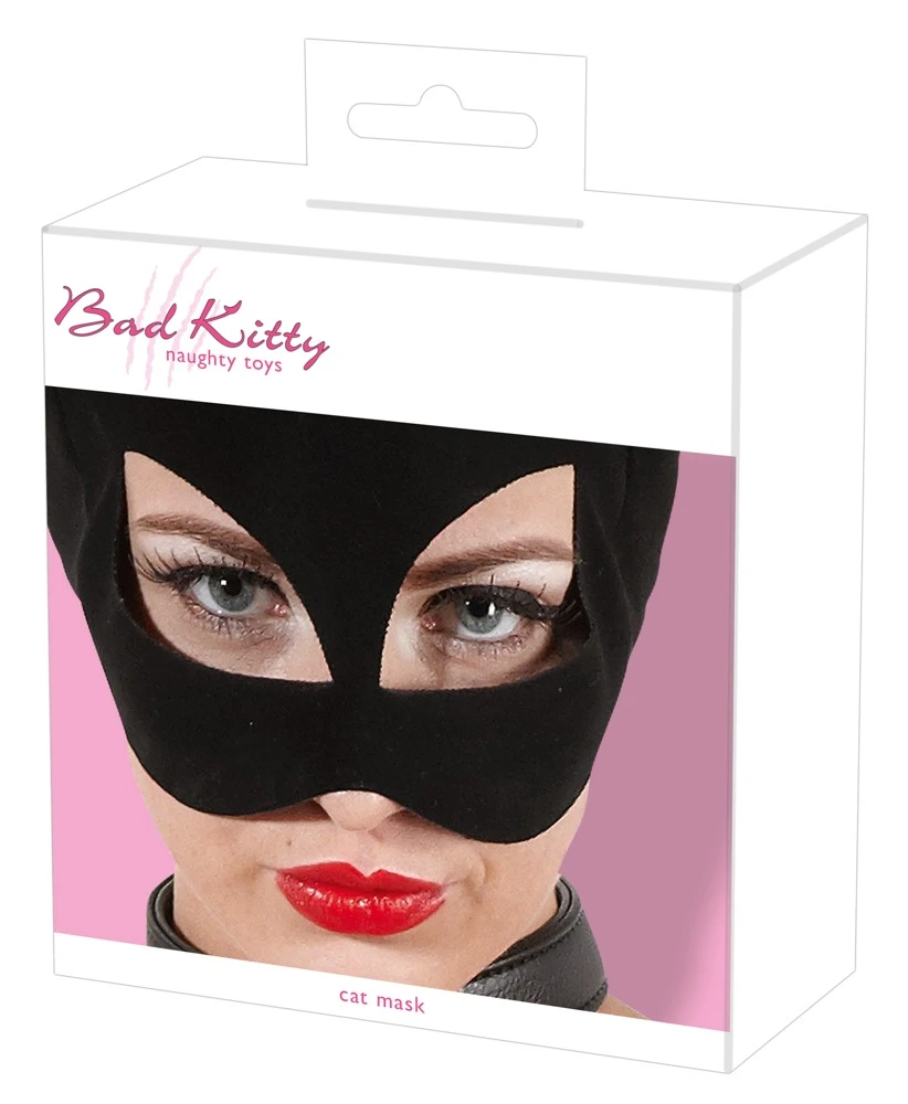 Kopfmaske von Bad Kitty in samtiger Nubuklederoptik in schwarz.