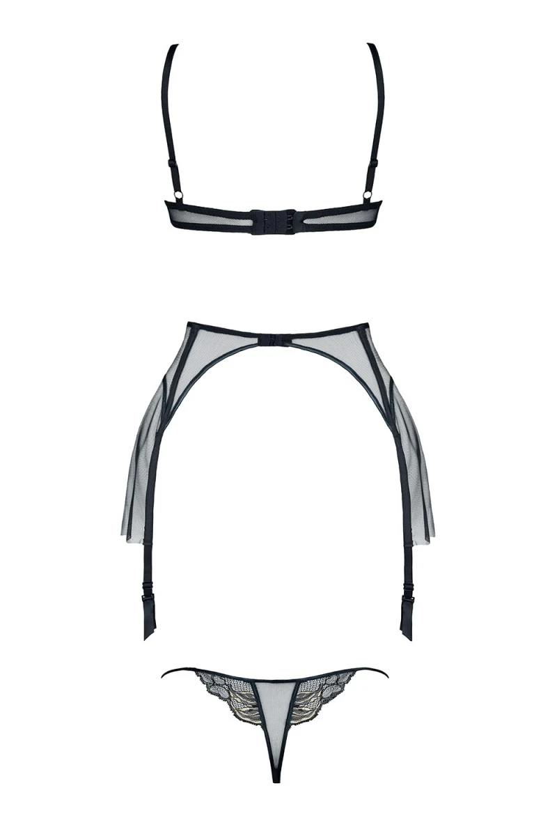 Erotik Set aus elastische Netzspitze mit Rock Look