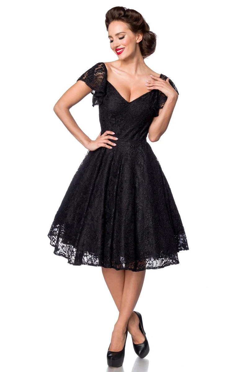 Vintage Cocktail-Spitzenkleid mit Herzausschnitt