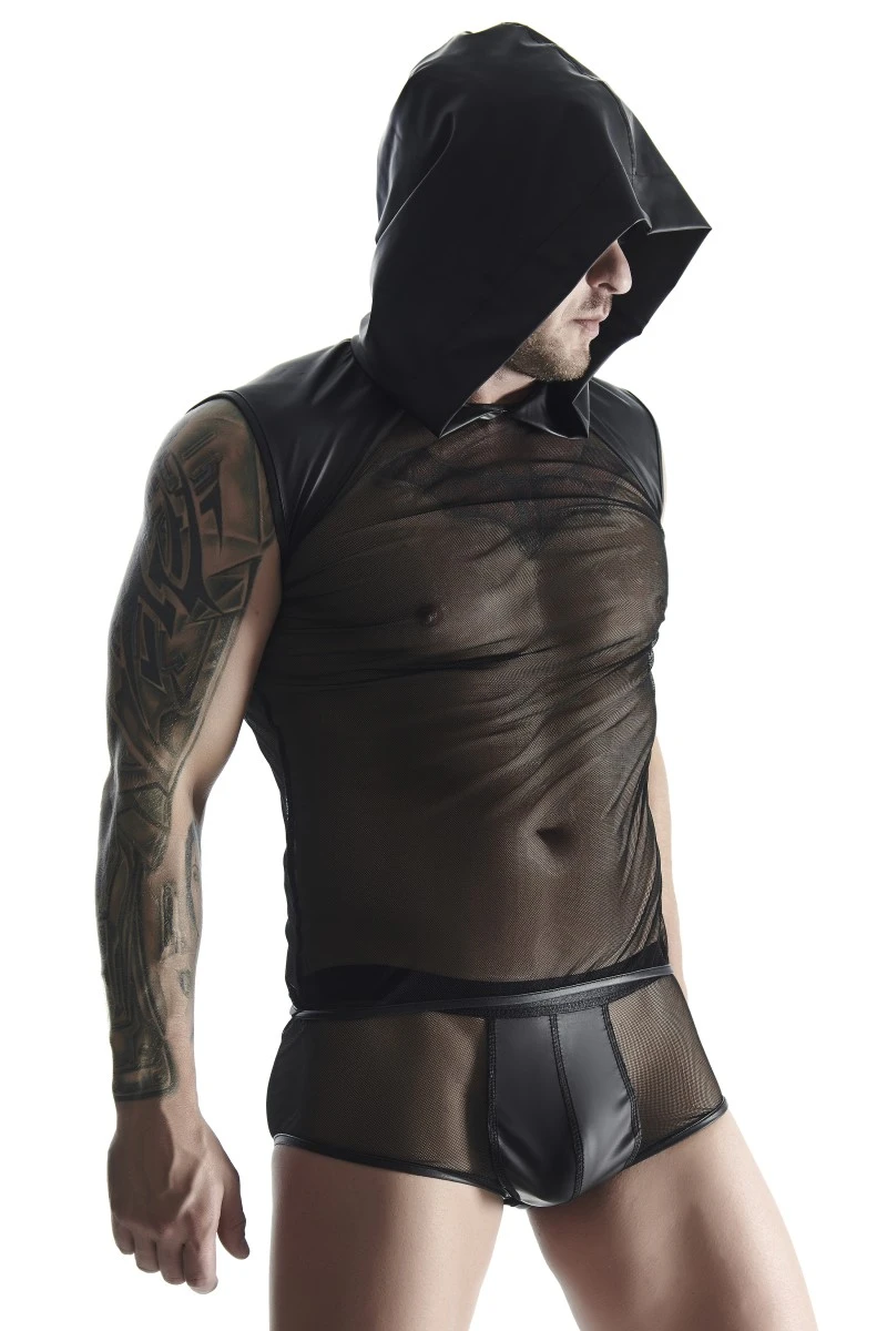 Herren Kapuzenshirt TSH018 im Wetlook Look von Regnes Fetish Planet