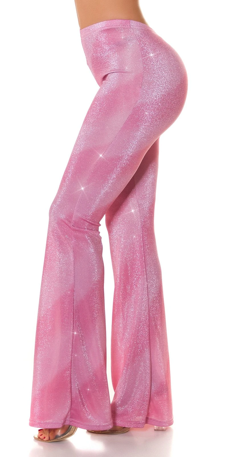 Glitter Streifen High Waist Hose mit Schlag Glitter Streifen High Waist Hose mit Schlag