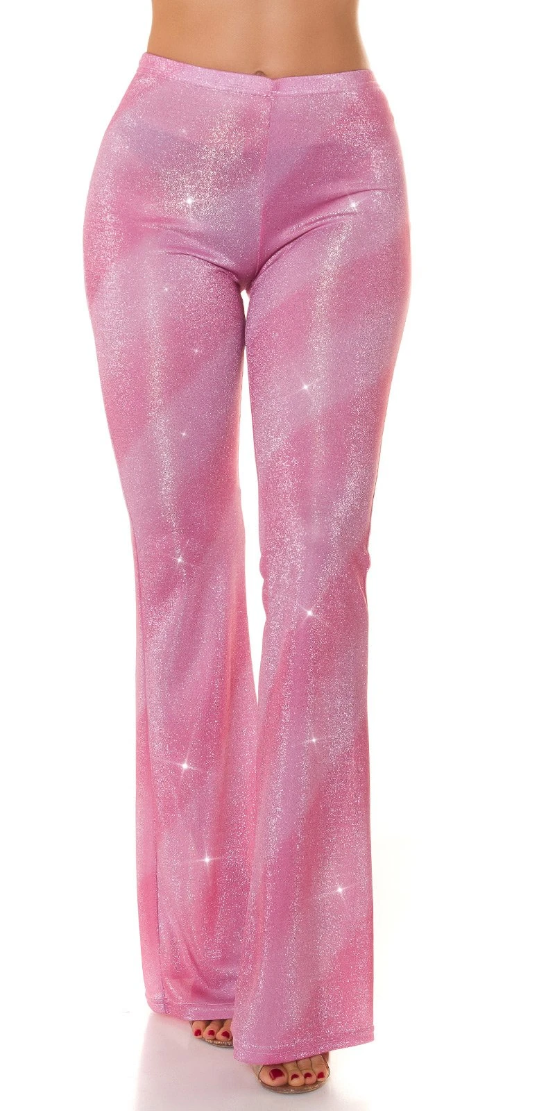 Glitter Streifen High Waist Hose mit Schlag Glitter Streifen High Waist Hose mit Schlag