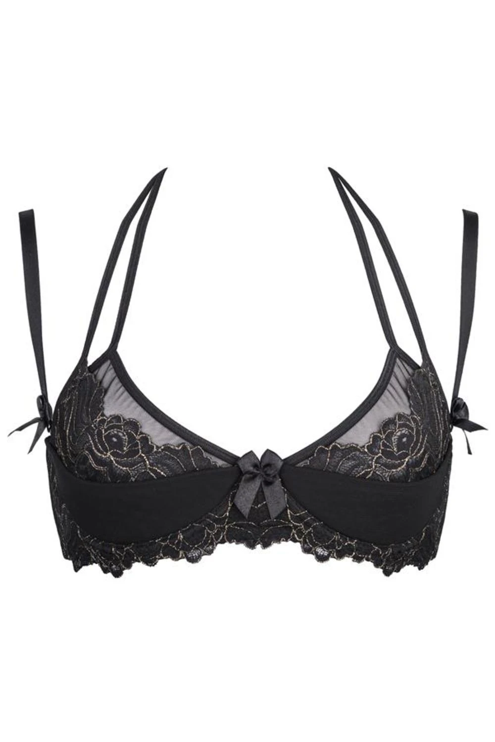 Axami schwarz Bügel-Neckholder-Hebe Plus-Size BH doppelten Schicht aus Tüll Axami schwarz Bügel-Neckholder-Hebe Plus-Size BH doppelten Schicht aus Tüll