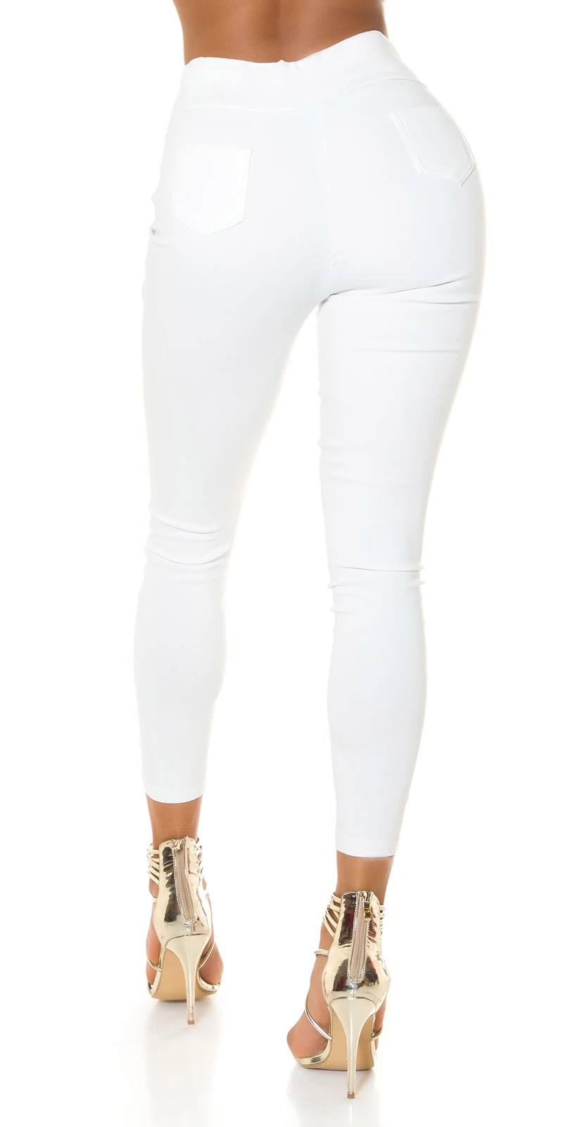 Skinny Business High Waist Leggings Hose mit Deko Knöpfe Skinny Business High Waist Leggings Hose mit Deko Knöpfe