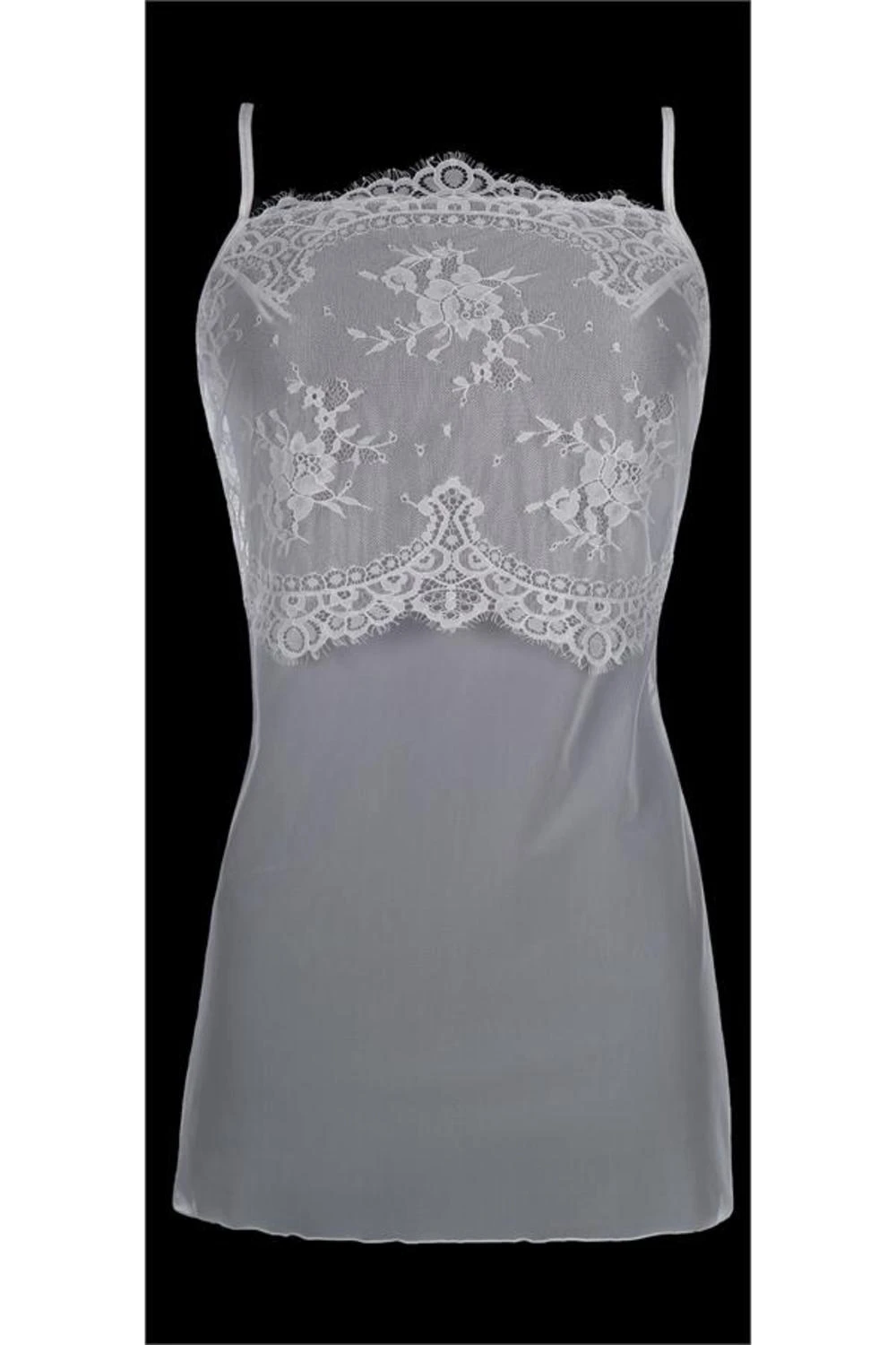 Axami weißer zartes Babydoll mit String aus Tüll und zarter Spitze