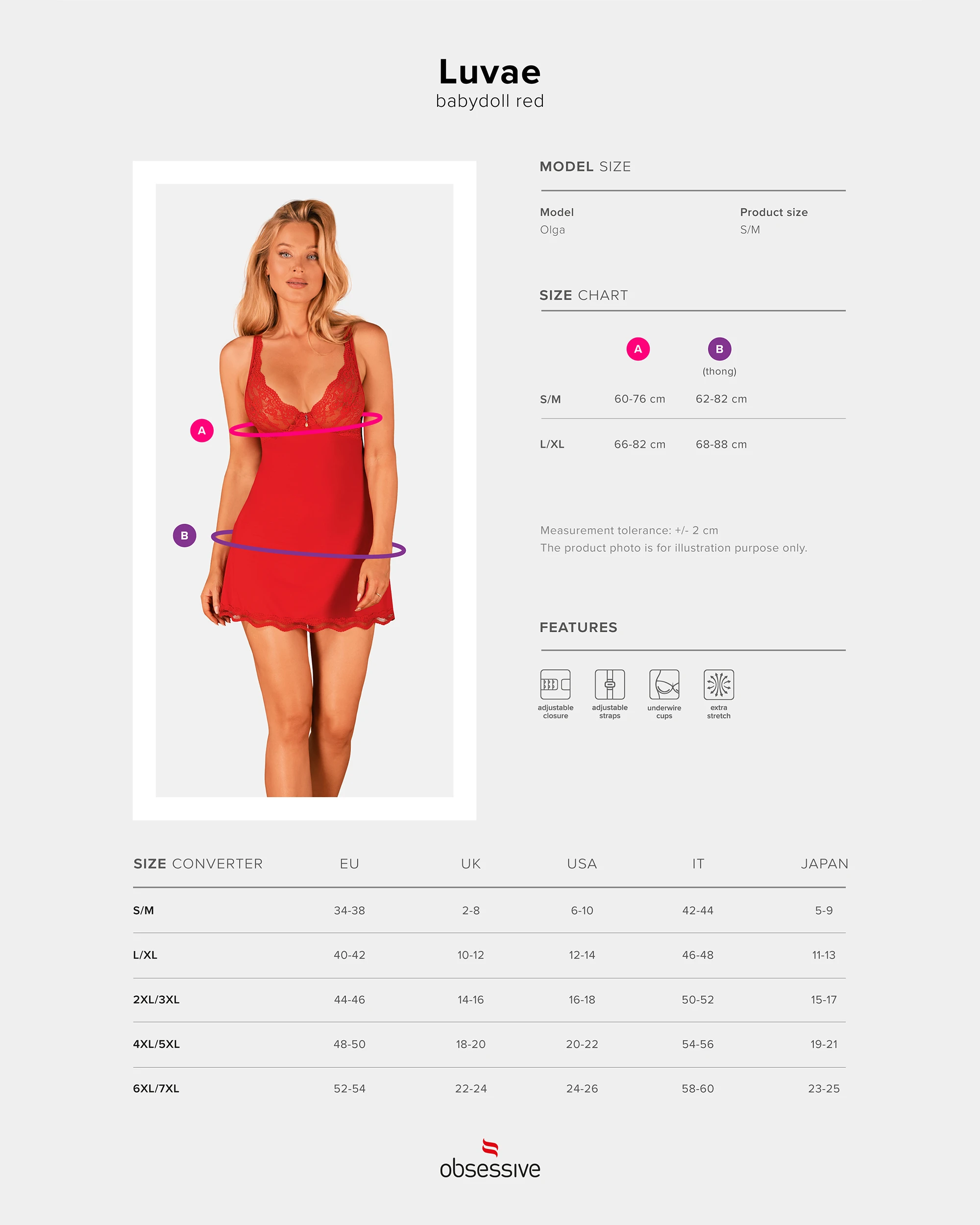Weiches Babydoll mit Softcups und passendem String von Obsessive
