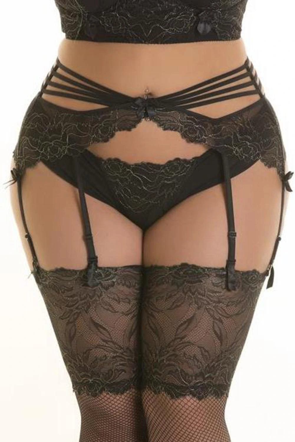 Axami Tanga mit Goldstrickerei Plus-Size