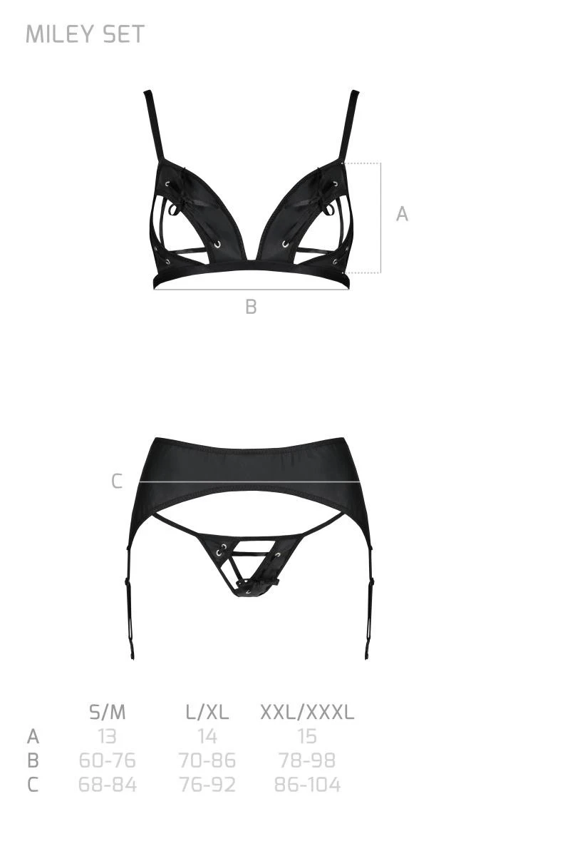 3tlg. Dessous Set bestehend aus BH, Strumpfhaltergürtel und String von Passion 3tlg. Dessous Set bestehend aus BH, Strumpfhaltergürtel und String von Passion