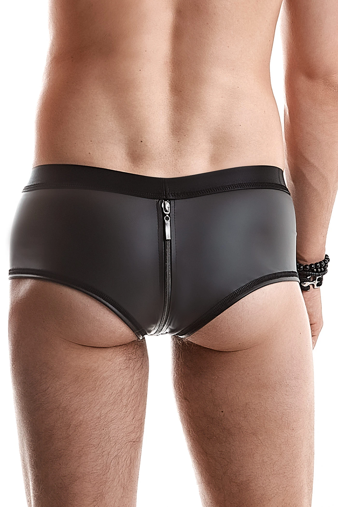 Herren Shorts mit Wetlook-Effekt und Reißverschluss von Regnes Fetish Planet