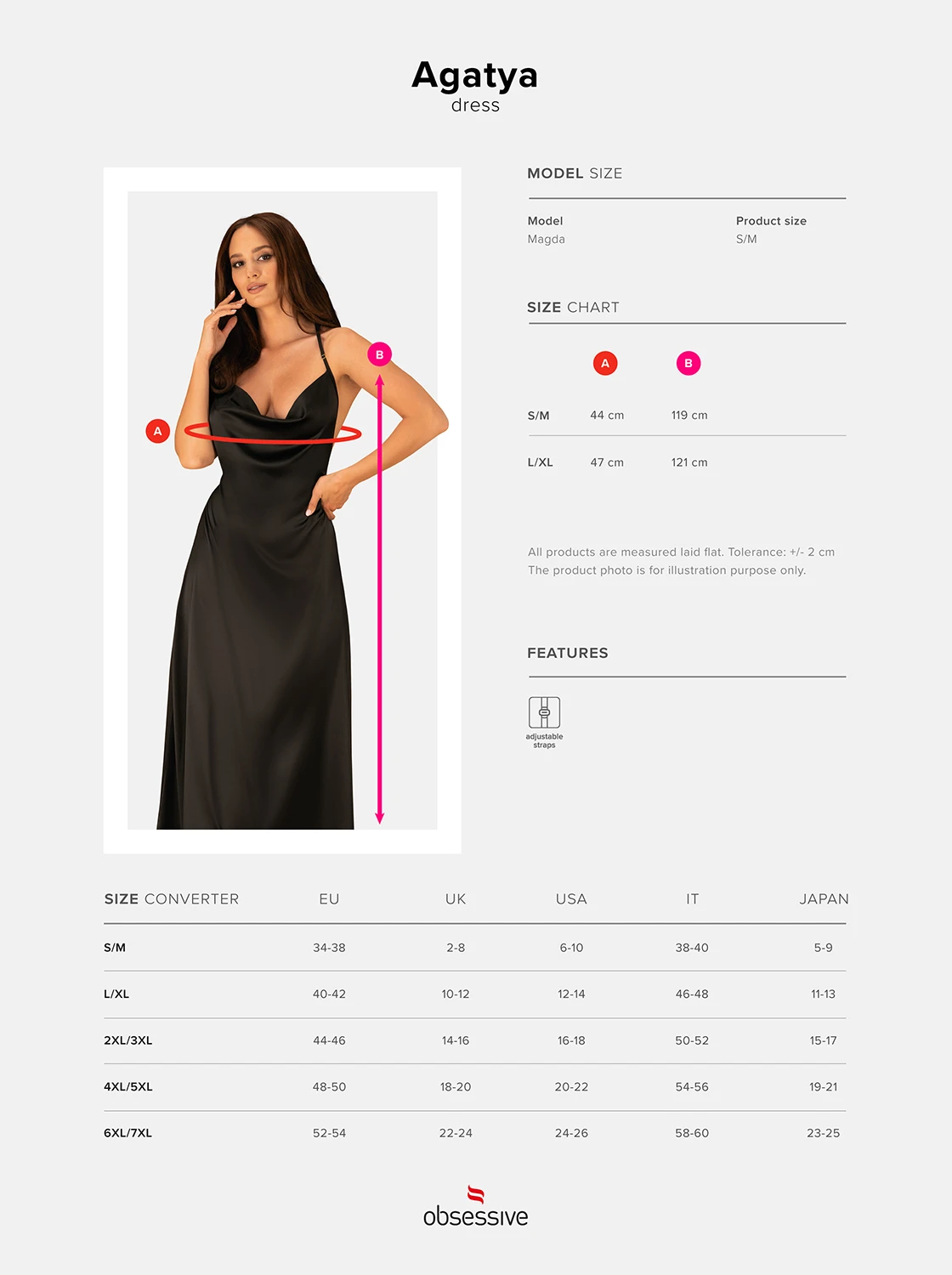 Dessous Negligee Kleid aus Satinmaterial von Obsessive