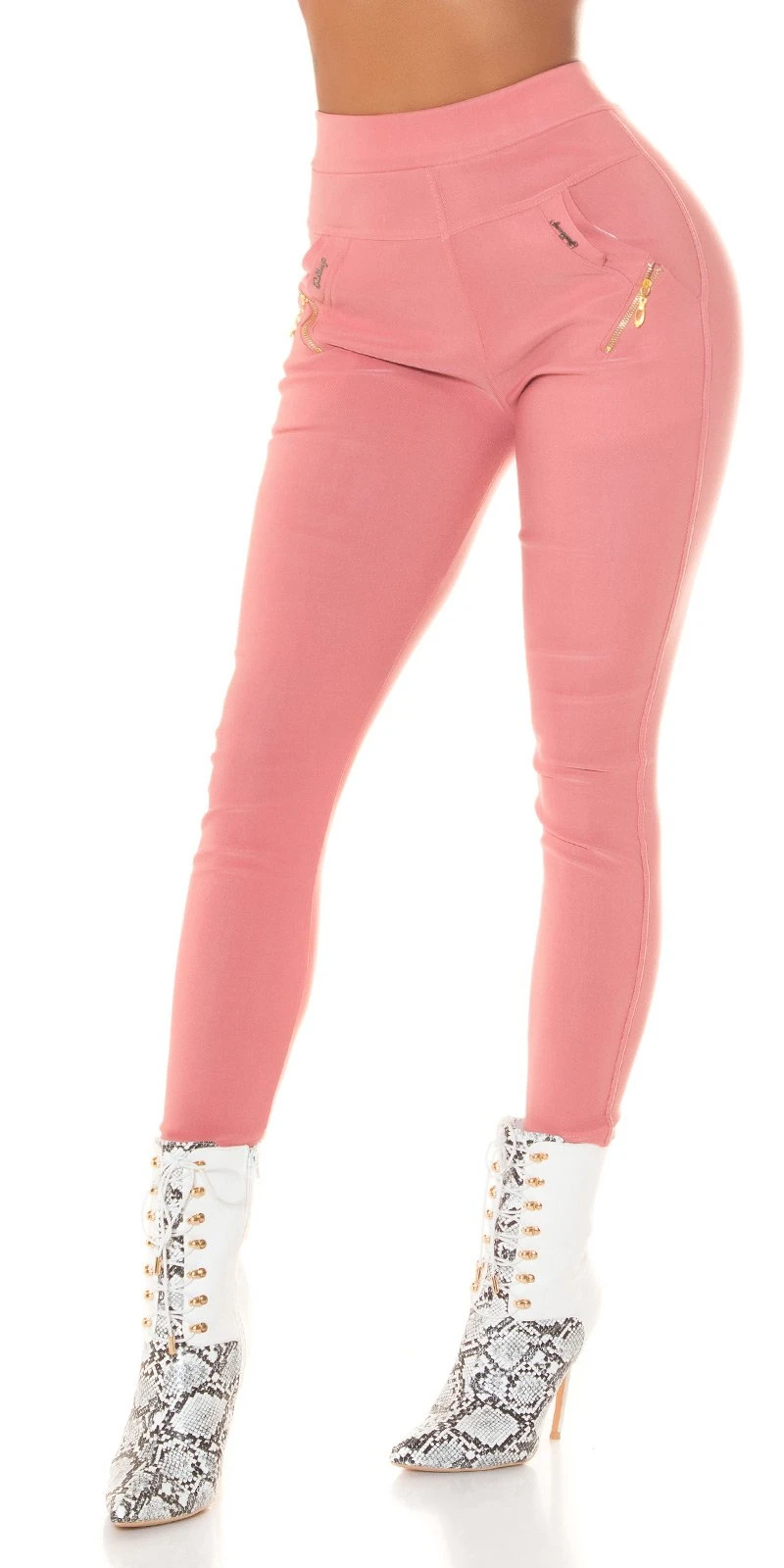 Skinny Business High Waist Leggings Hose mit Deko Zipper Skinny Business High Waist Leggings Hose mit Deko Zipper