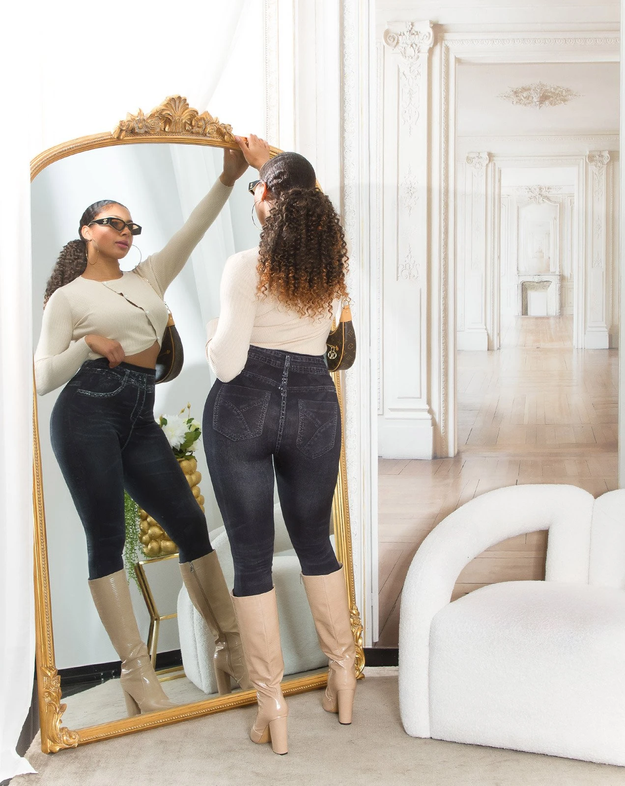 Basic Highwaist-Leggings im Jeans-Look: Stil und Komfort vereint für jeden Anlass, in zwei Farben erhältlich Basic Highwaist-Leggings im Jeans-Look: Stil und Komfort vereint für jeden Anlass, in zwei Farben erhältlich