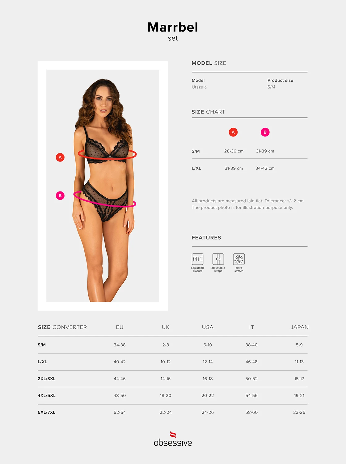 Süßes Dessous Set mit kleinen Punkten von Obsessive