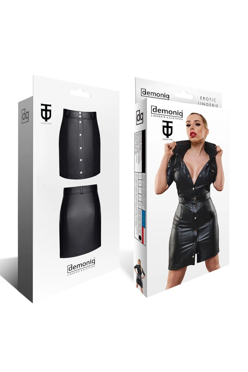 Schwarzer Wet Minirock Military-Stil Damen-Rock TDLeonore001 Schwarzer Wet Minirock Military-Stil Damen-Rock TDLeonore001