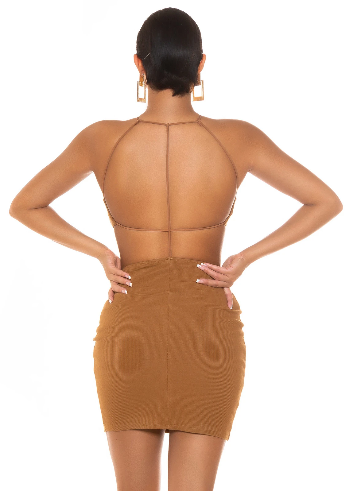 Feinripp Party Träger Minikleid Rückenfrei Feinripp Party Träger Minikleid Rückenfrei