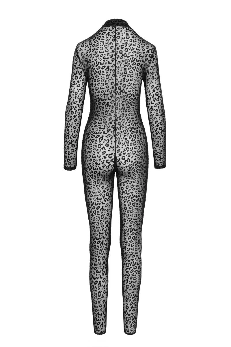 Transparenter Catsuit F285 im Leolook durchsichtiger Bodystocking von Noir Handmade