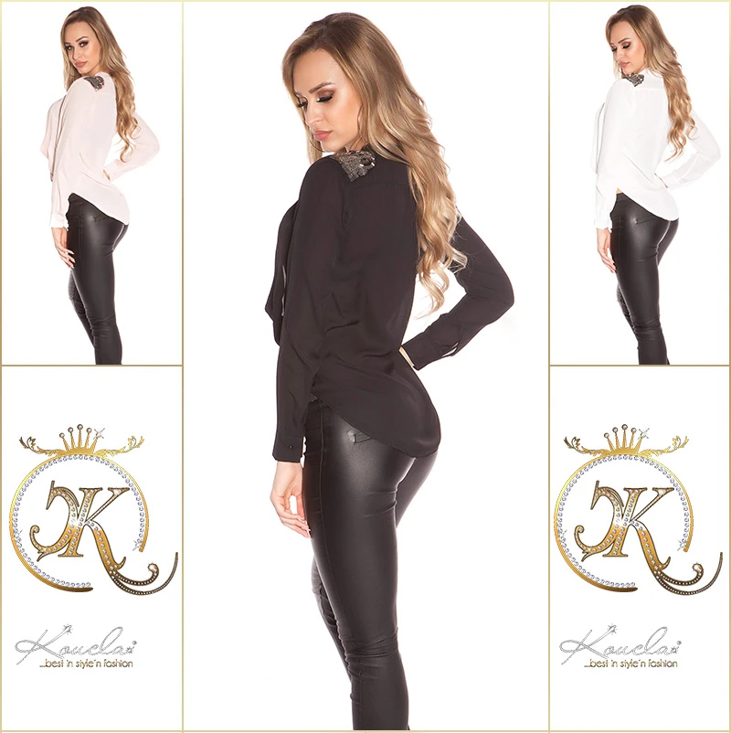 Aufregendes High-Low-Blusenshirt mit Wickel-Effekt Aufregendes High-Low-Blusenshirt mit Wickel-Effekt